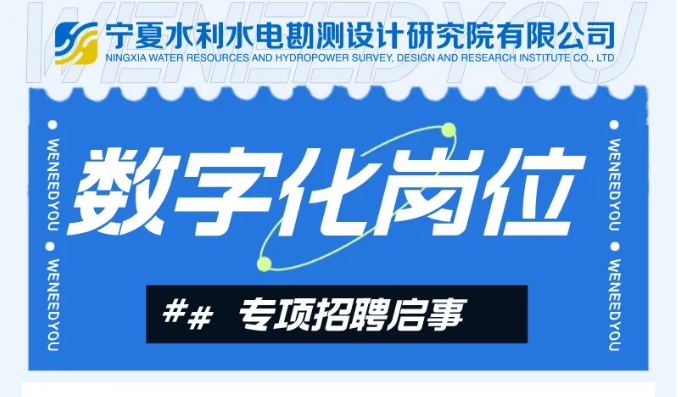 宁夏水利水电勘测设计研究院有限公司数字化岗位招聘